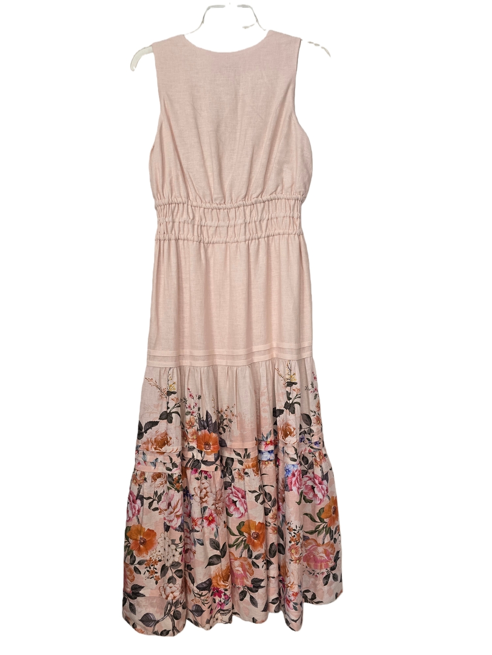 Rachel Zoe Blush Pink Floral Tiered Maxi Dress with Pockets! - Picture 4 of 8